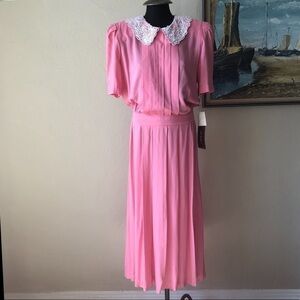 Nwt 1980s pink Karin Stevens size 14 dress